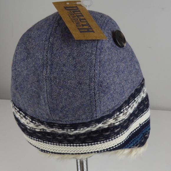 Duluth Trading Fair Isle Ear Flap Fur Cap Hat NWT - Picture 3 of 8